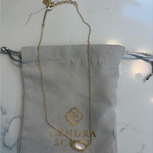 Kendra Scott Gold Necklace with White Oval Pendant